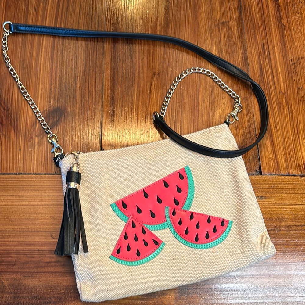 Watermelon canvas crossbody purse